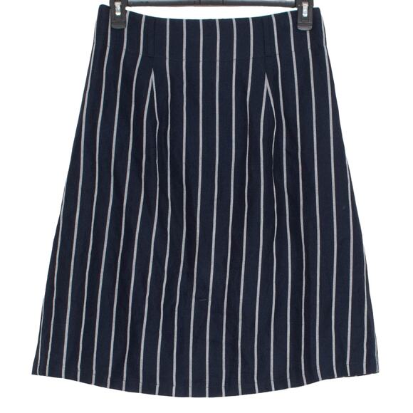 NWOT Ann Taylor Womens Skirt Pleated Knee Length Blue Career Stripe Size 8 EF - Picture 5 of 5